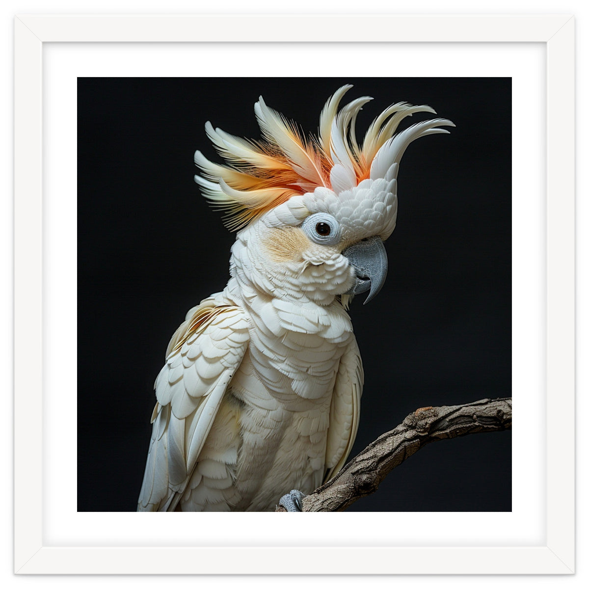 White Cockatoo Parrot Bird Perched On Branch