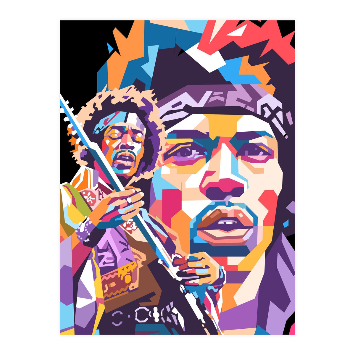 Jimi Hendrix wpap art (Print Only)