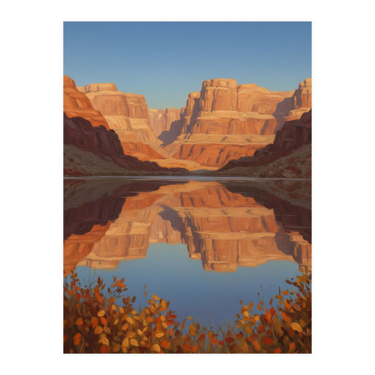 The Silent Echo of Crimson Canyons (Print Only)