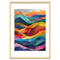Vibrant Abstract Ribbon Landscape Art