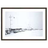 Street light and Bench in Winter snowscape thumbnail