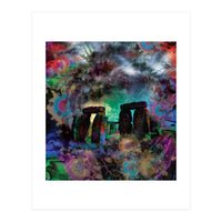 Stone Henge Vibrant Psychedelic Colors (Print Only)