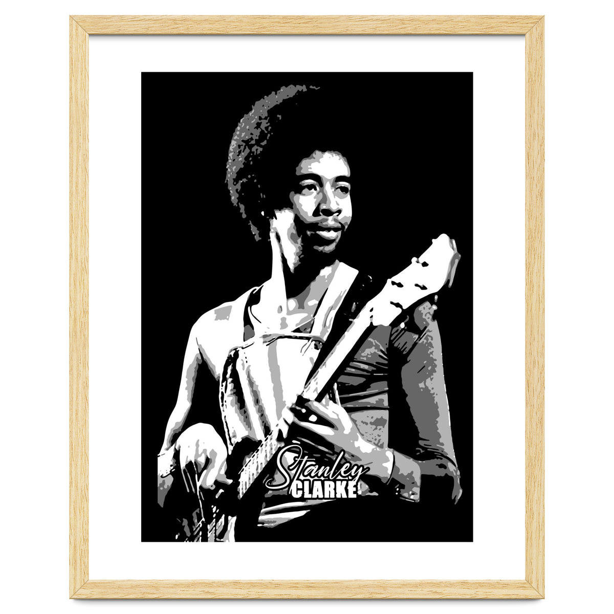 Stanley Clarke American Bassist in Grayscale