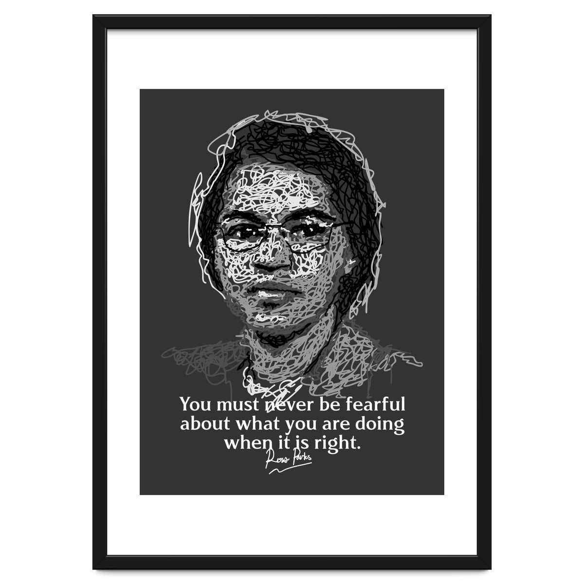 Rosa Parks  American Activist Legend in Scribble Art