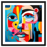 CUBIST HARMONY,  face, the essence of Cubist inspiration in a fragmented vibrant spectrum. thumbnail