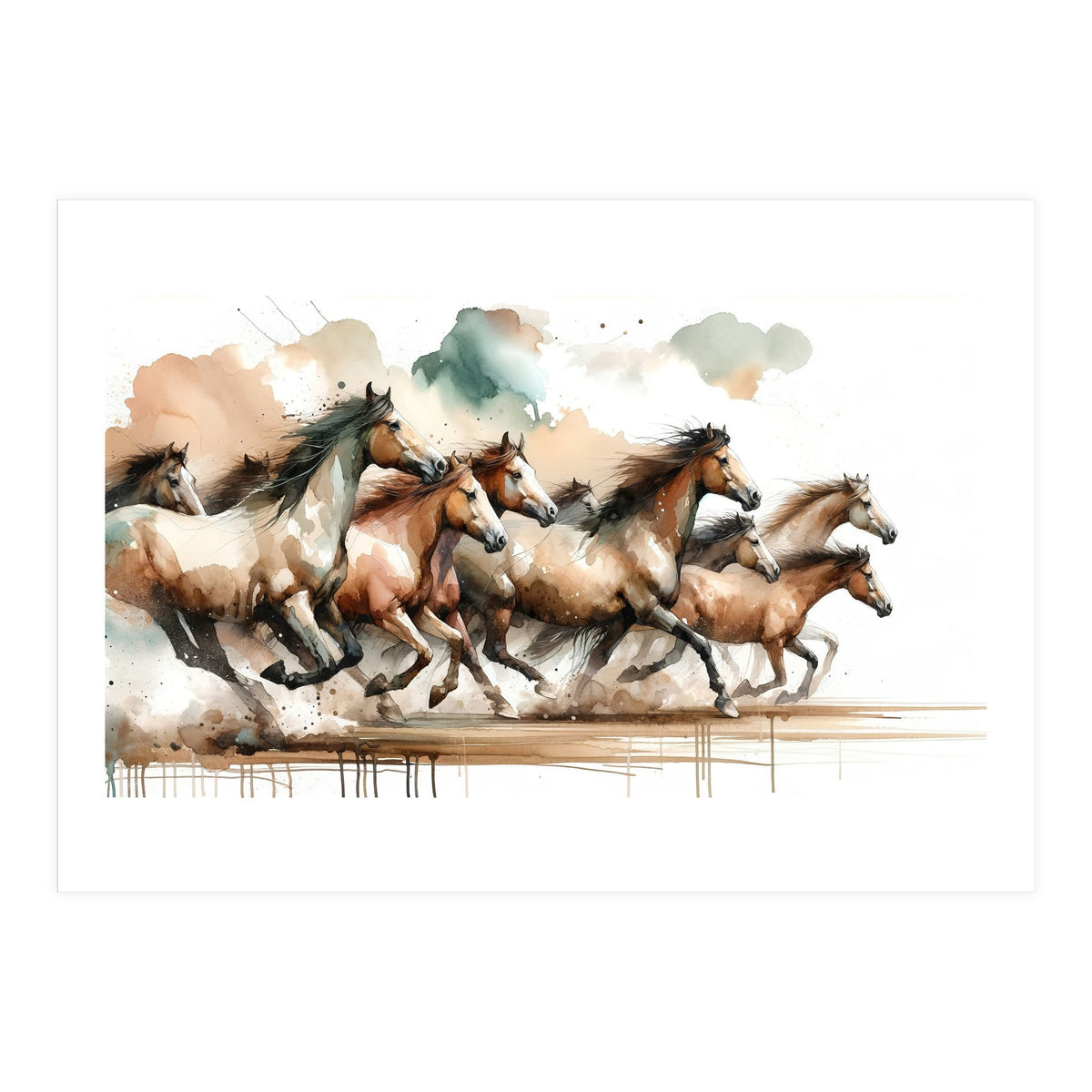 Horses Galloping (Print Only)