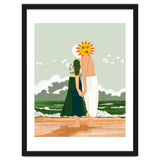 Celestial Union, Sun & Moon Love Couple, Ocean Sea Beach Landscape Nature, Summer Bohemian People thumbnail