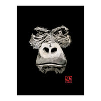 Angry Gorilla White In Black (Print Only)
