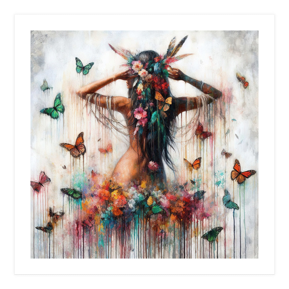 Floral Butterfly Reverie (Print Only)