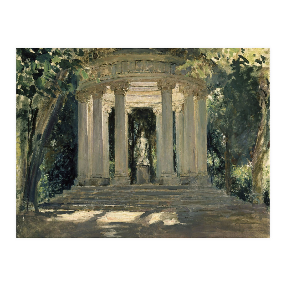 THE VILLA ADRIANA OF TIVOLI (ROME) - 1926 - OIL ON CANVAS - 0.60 X 0.70 M. (Print Only)