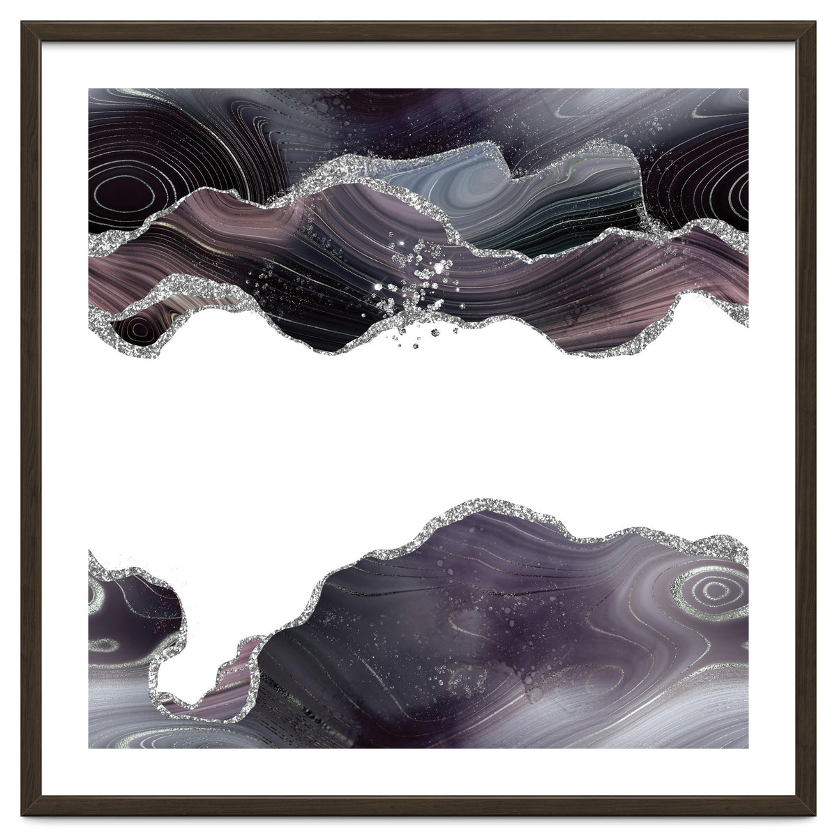 Black & Silver Glitter Agate Texture 07