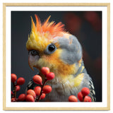 Close Up Of A Cockatiel Parrot With Orange Crest thumbnail