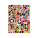 Life On A Checkboard, Abstract Maximalism Eclectic Painting, Bohemian Pop Of Color Illustration (Print Only) thumbnail