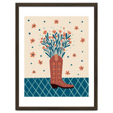 Mocha Cowboy boot with flowers thumbnail