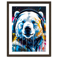 Polar Bear In Headphones, Graffiti