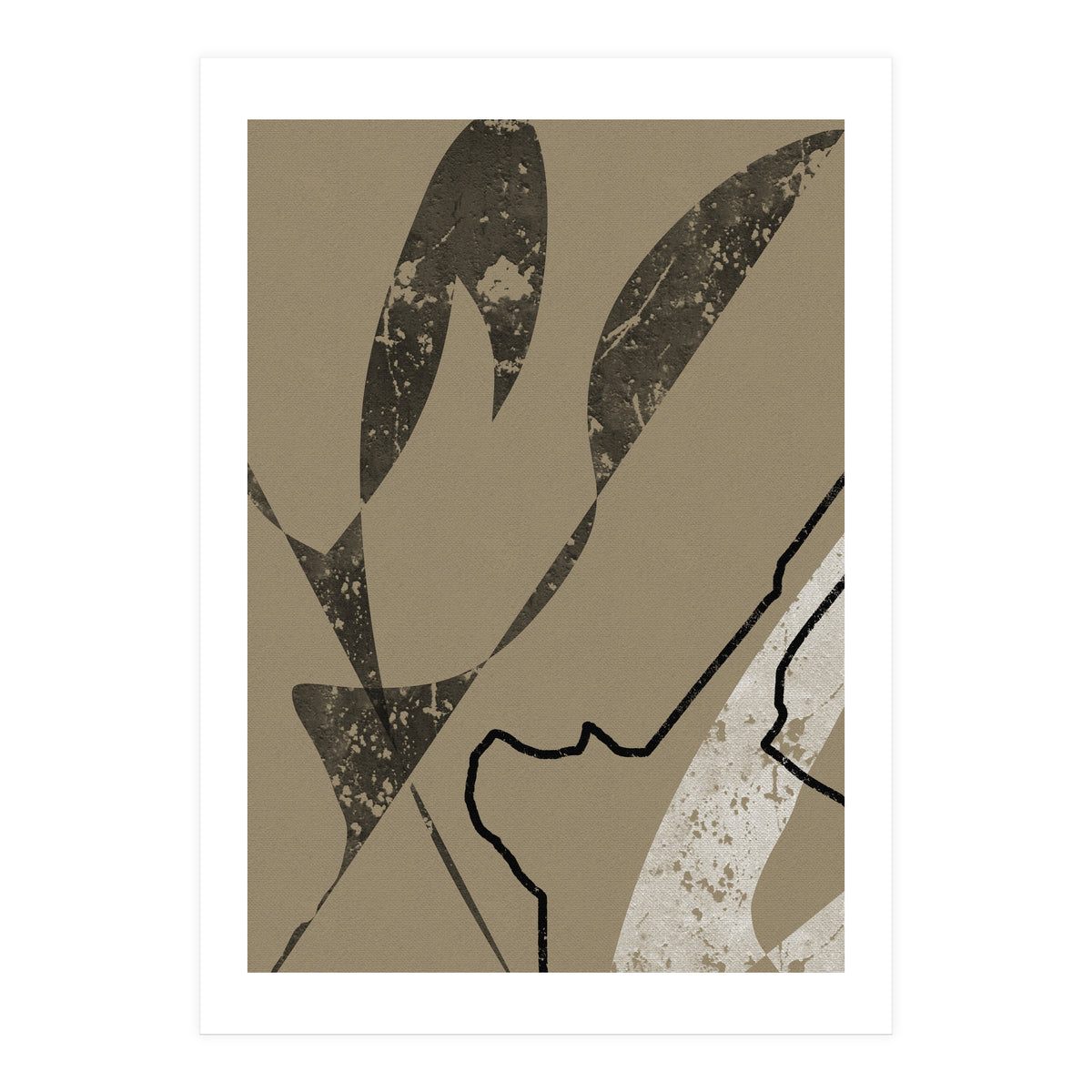 Black Line Minimalist Abstract (Print Only)