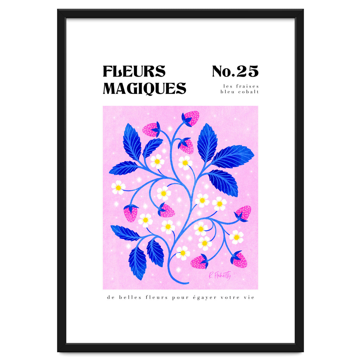 Magical Flowers No.25 Cobalt Strawberries