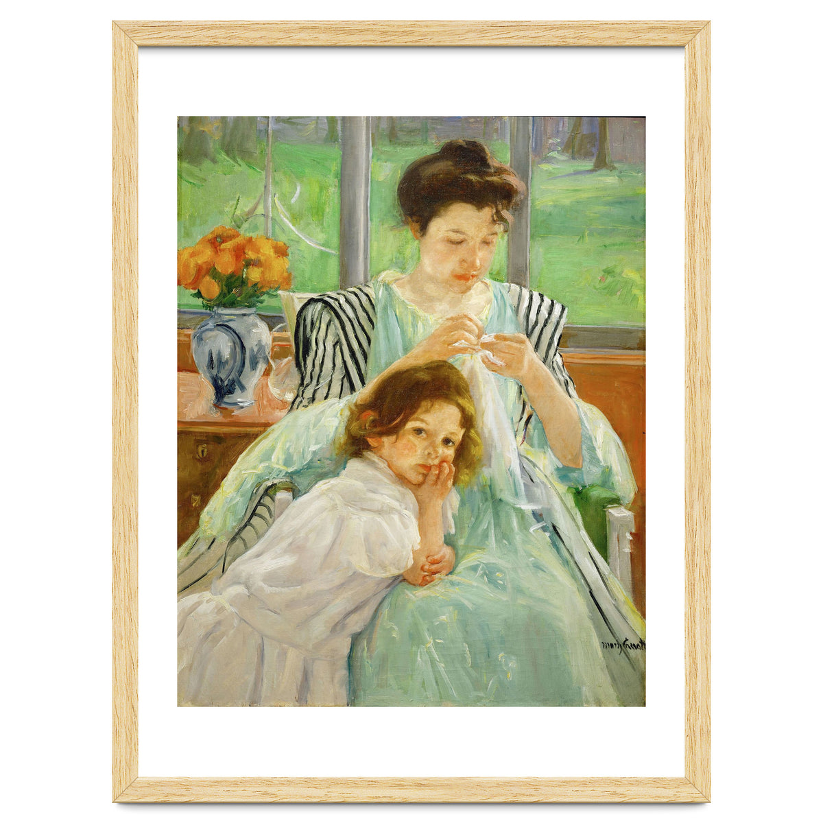 Young mother sewing, 1901 Canvas,92,4 x 73,7 cm.