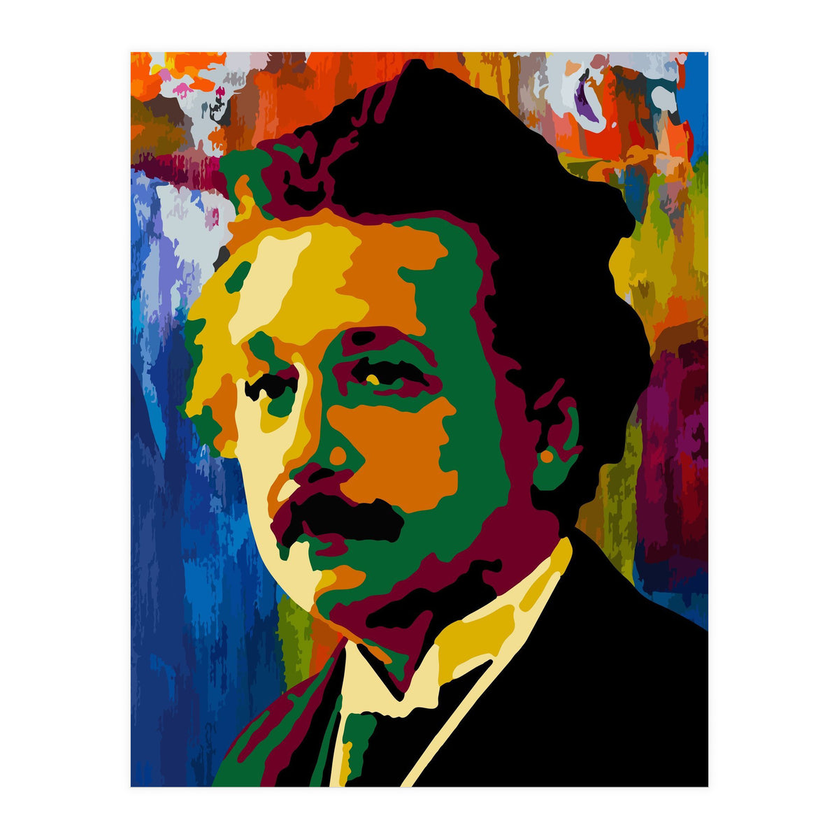 Albert Einstein Colorful Abstract (Print Only)