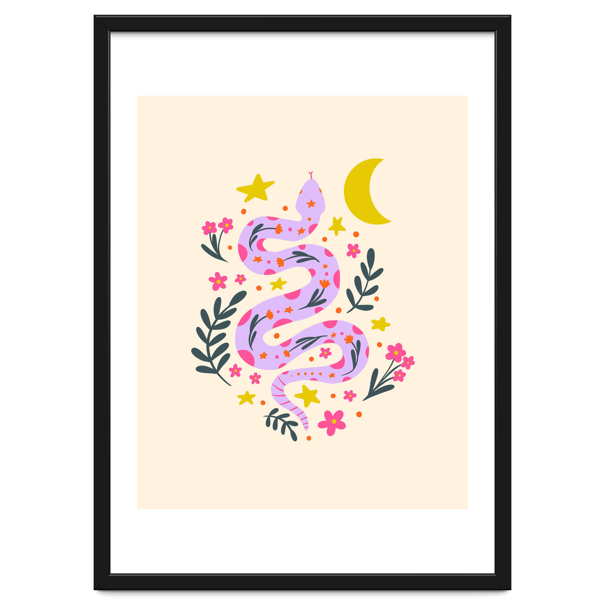 Lunar Snake  - lavander and cream