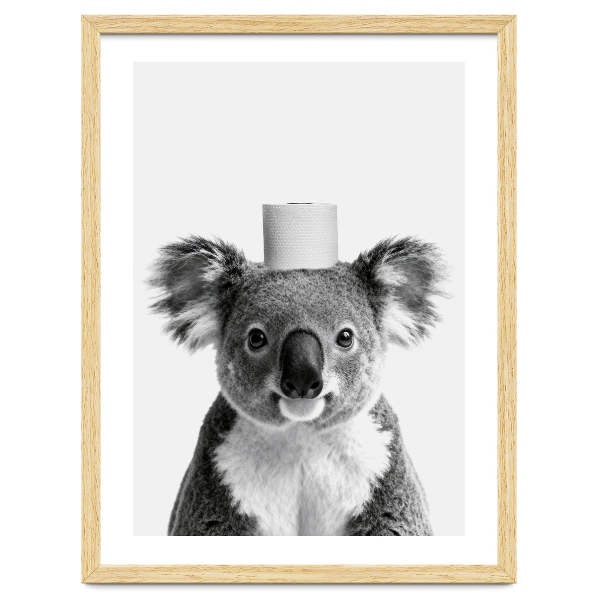 Koala, Toilet Paper Crown, Cute Animal Bathroom Art