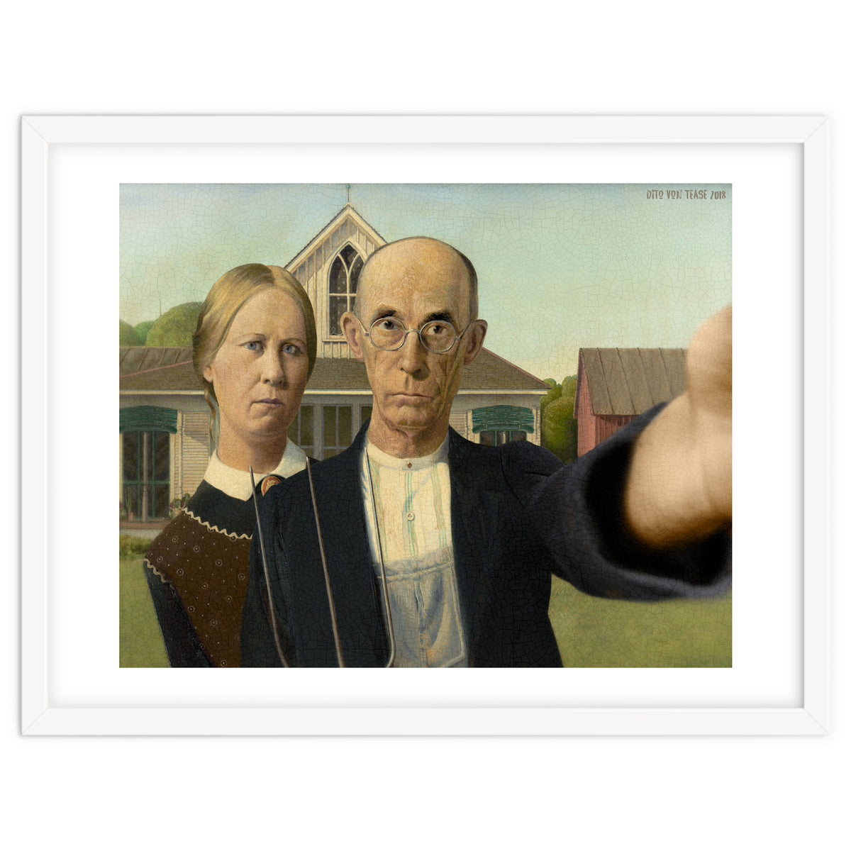 American Gothic - Grant Wood - Selfie