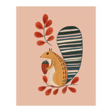 Squirrel In A Pink Autumn (Print Only) thumbnail