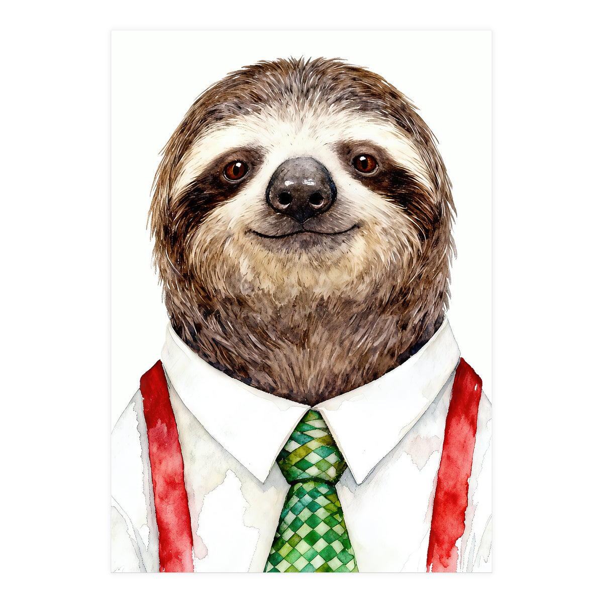 Sloth in the office Attire (Print Only)