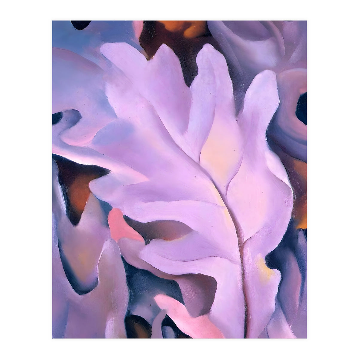 Georgia O’Keeffe – Purple Leaves (1922) | Elegant Botanical Modernist Composition in Rich Violet Tones (Print Only)