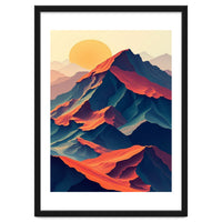 Dramatic Abstract Mountain Sunset Art