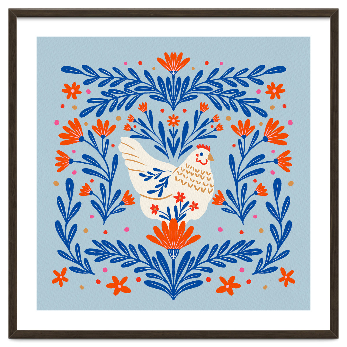 Blooming Chicken Blue And Orange