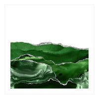 Green & Silver Agate Texture 07 (Print Only)