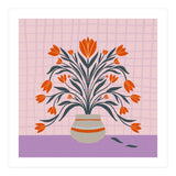 Tulips in a vase - orange and violet (Print Only) thumbnail