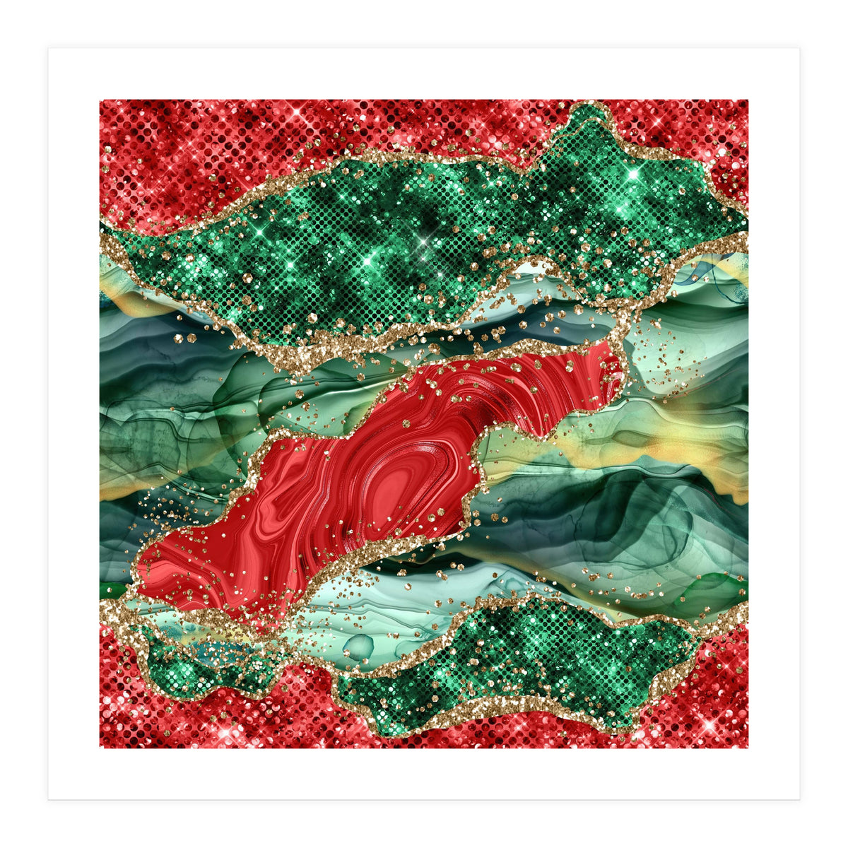 Christmas Glitter Agate Texture 03 (Print Only)
