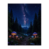 Enchanted Midnight Forest: Glowing Mushrooms and Milky Way (Print Only) thumbnail
