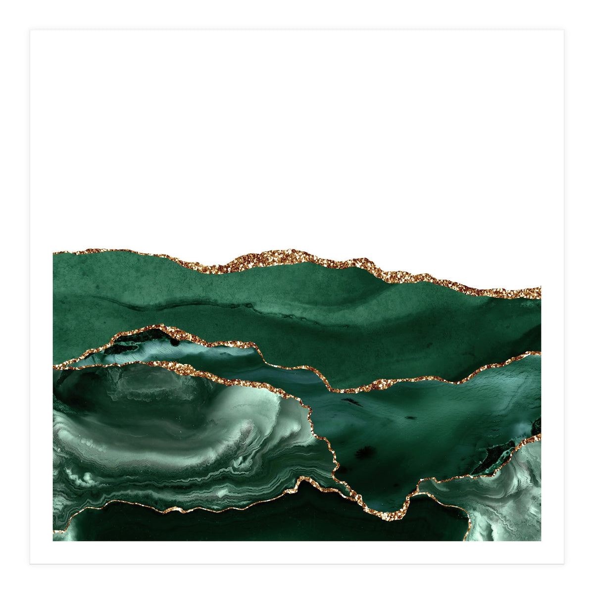 Emerald & Gold Agate Texture 05 (Print Only)