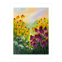 Impasto Wildflower Meadow Painting  (Print Only)