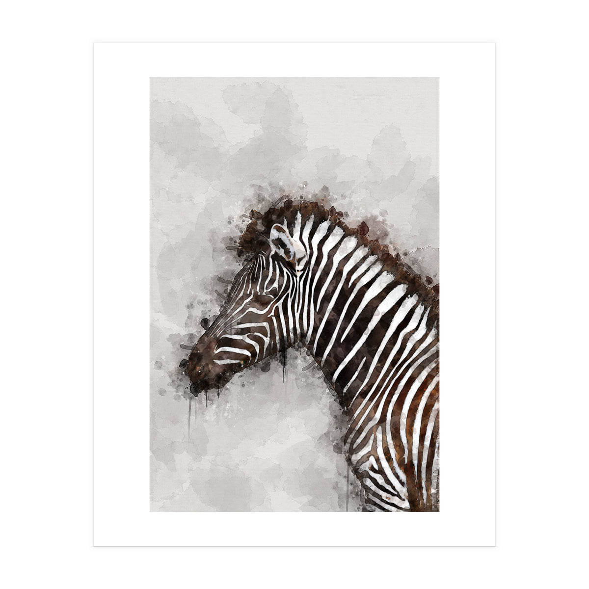 Zebra Watercolor (Print Only)