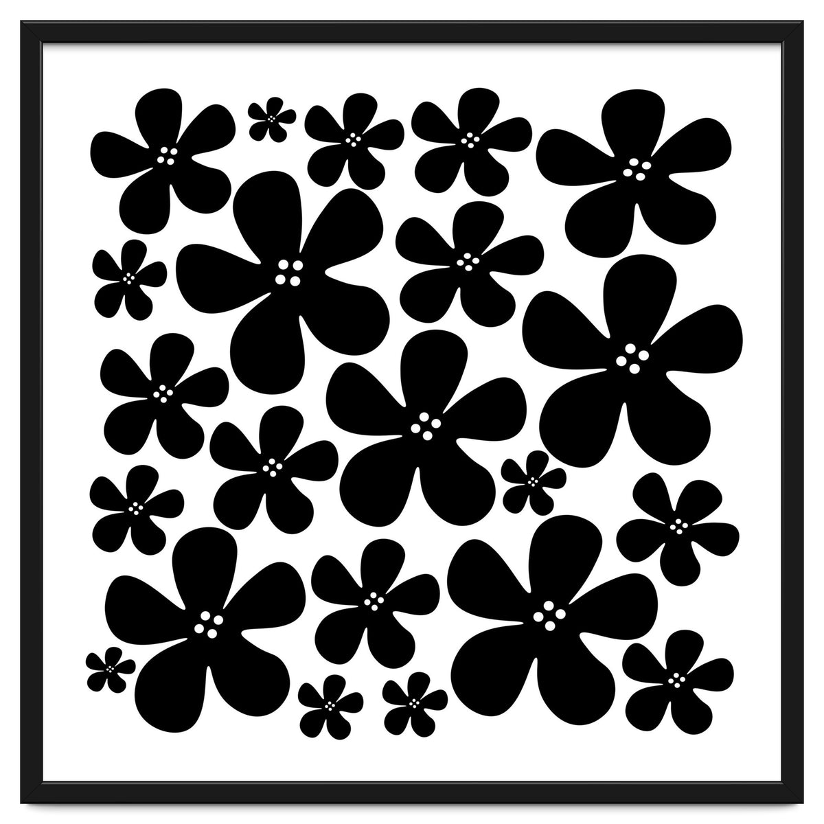 Black Flowers Pattern