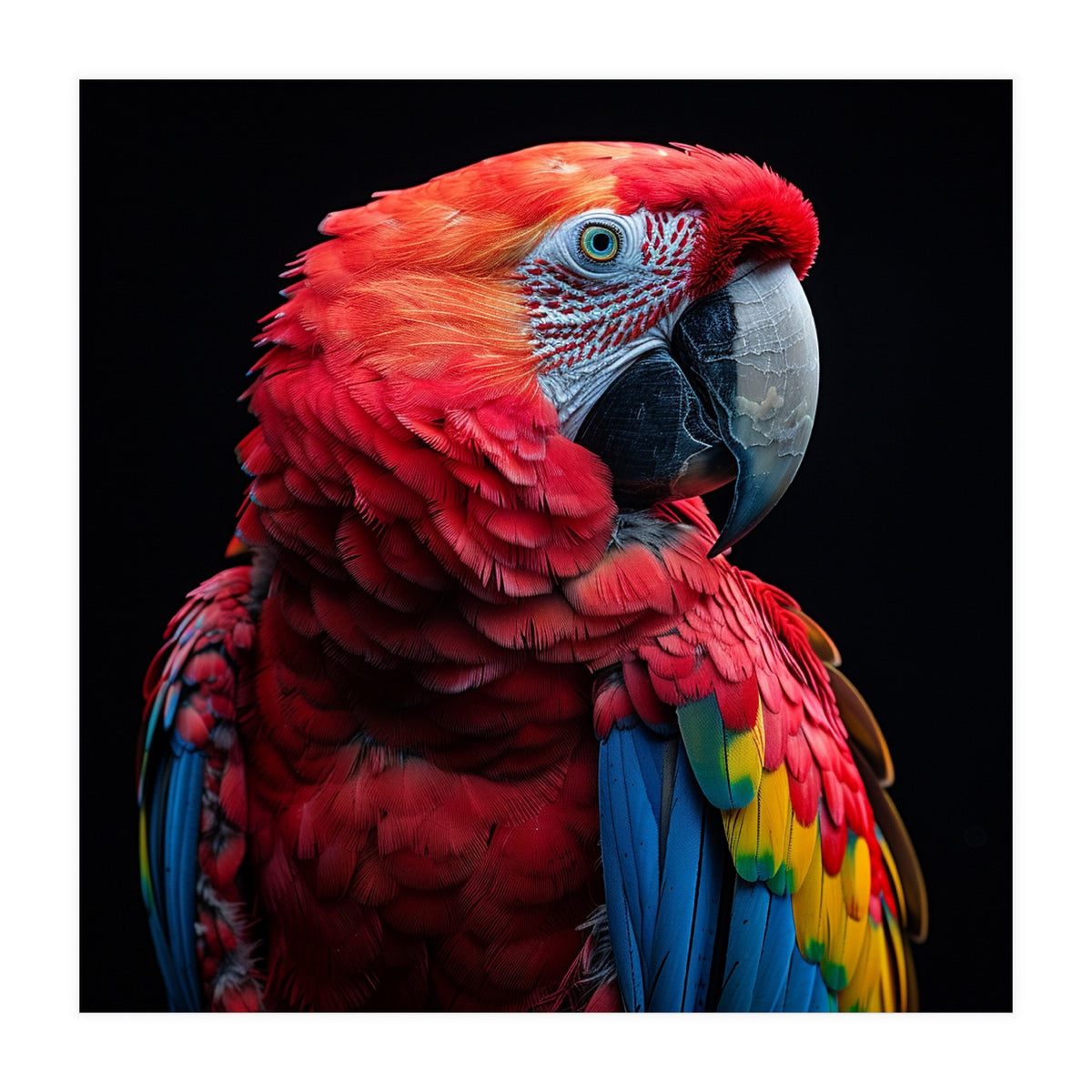 Scarlet Macaw Parrot Close Up Portrait  (Print Only)