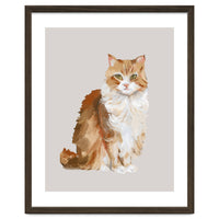 Handpainted messy oil painting of furry baby cat