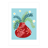 Sunny Side Up Flower Pot, Floral Odd Quirky Imperfect Whimsical Unique, Eclectic Bohemian Strange Polka Dots Maximalist (Print Only) thumbnail