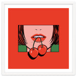 Pop Art Cherry Bold Lips With A Classic Design thumbnail