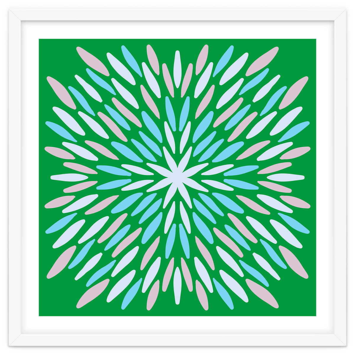 Petal Burst - green, blue, beige