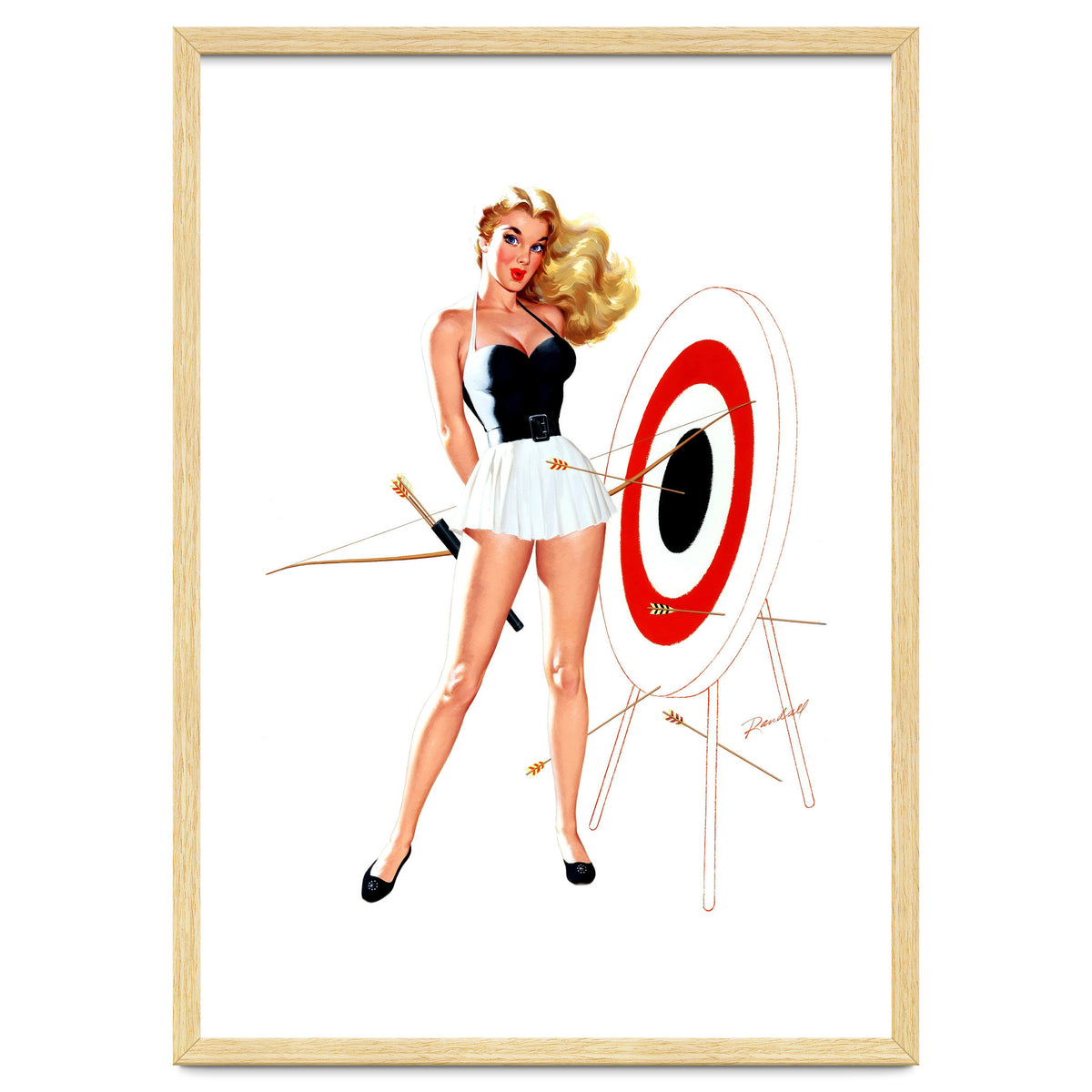 Pinup Girl Posing With Target