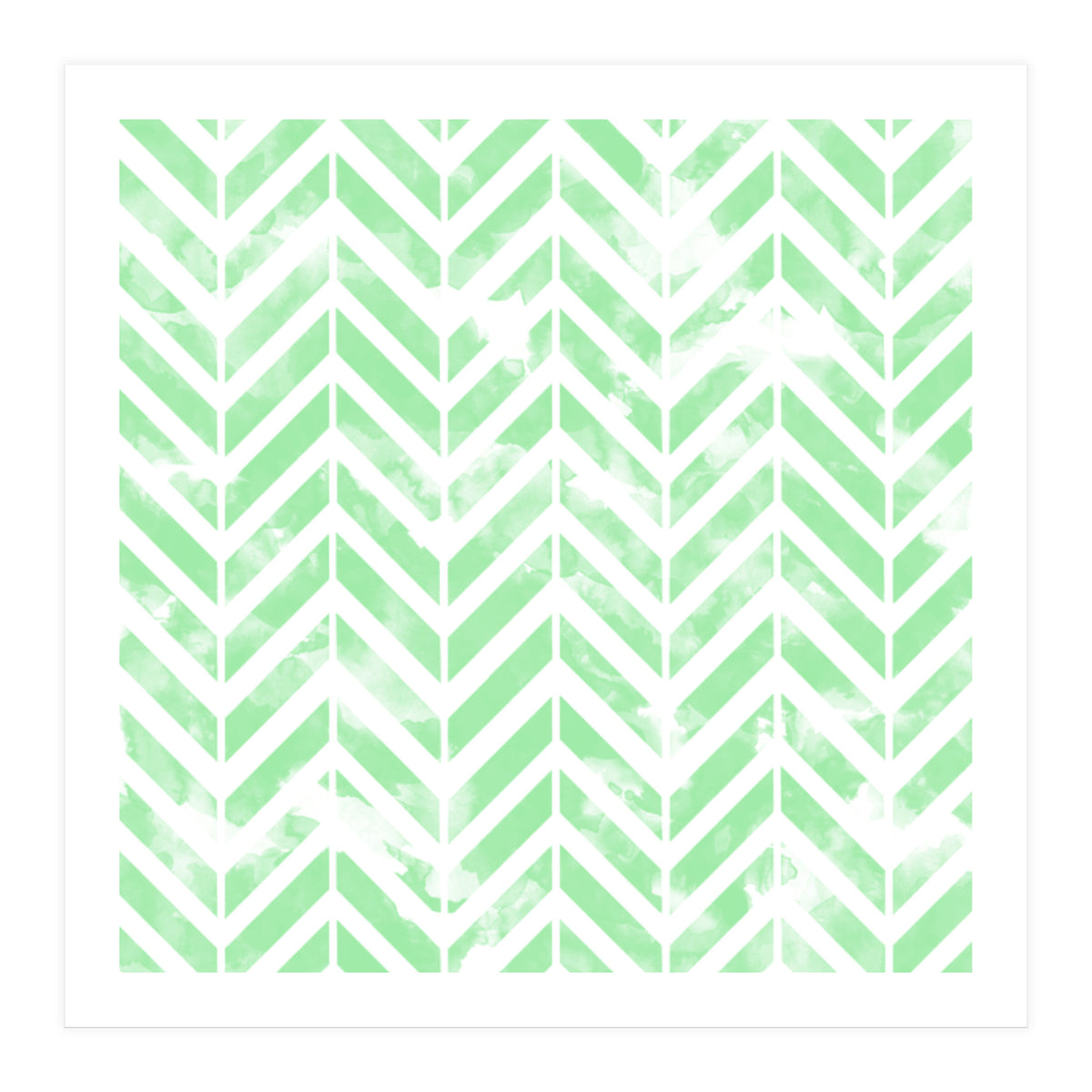 Shabby Green Chevron (Print Only)
