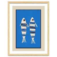 Minimal Fish On Blue