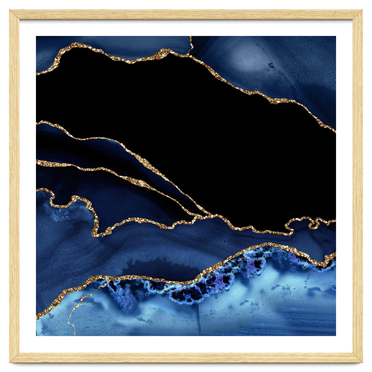 Navy & Gold Agate Texture 14