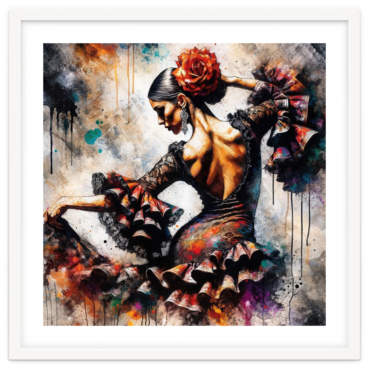 Watercolor Flamenco Dancer #4