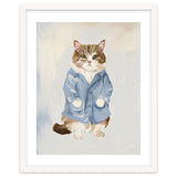 Sir James fluffy Tom cat in his blue pajamas oils thumbnail
